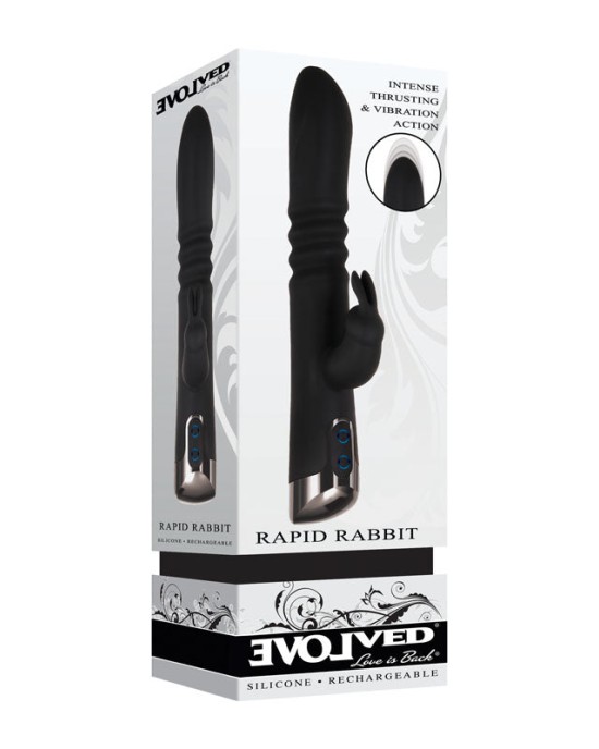 Evolved Rapid Thrusting Rabbit Vibrator - Black