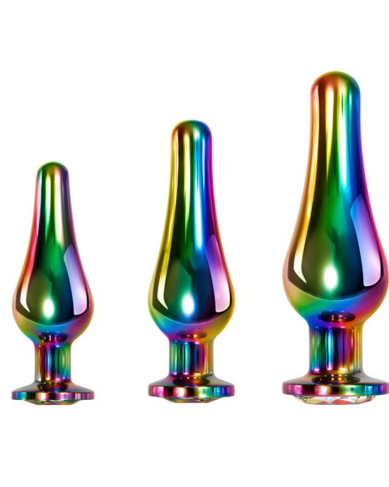 Evolved Rainbow Metal Plug with Gem Set - Set of 3 Sizes