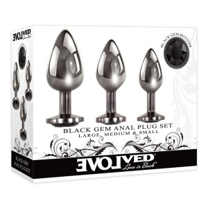 Evolved Metallic Black Gem Anal Plug Set