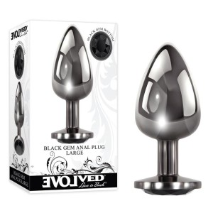 Evolved Metallic Large Anal Plug with Black Gem