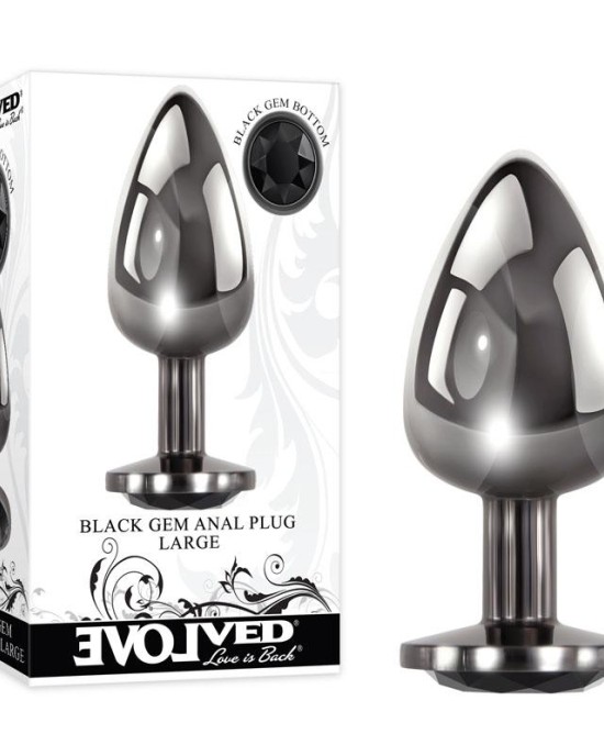 Evolved Metallic Large Anal Plug with Black Gem