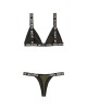 Vibes Boss Bitch Bralette & Thong Panty Set - Black - S/M