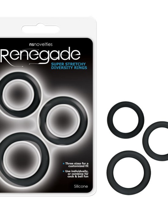 Renegade Diversity Black Cock Rings