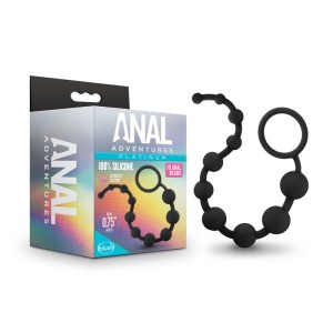 Anal Adventures Platinum Black 10 Anal Beads