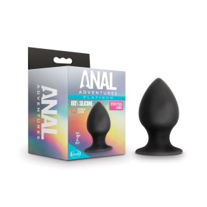 Anal Adventures Platinum Black Large Stout Butt Plug