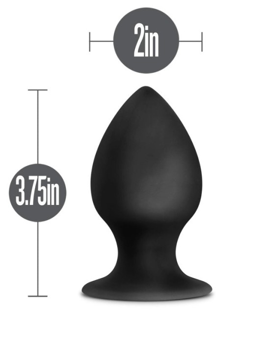 Anal Adventures Platinum Black Large Stout Butt Plug