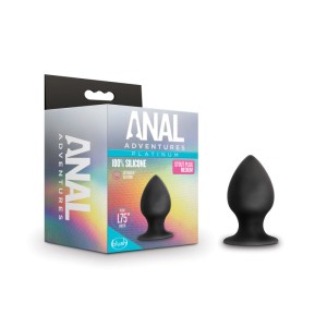 Anal Adventures Platinum Medium Black Stout Butt Plug