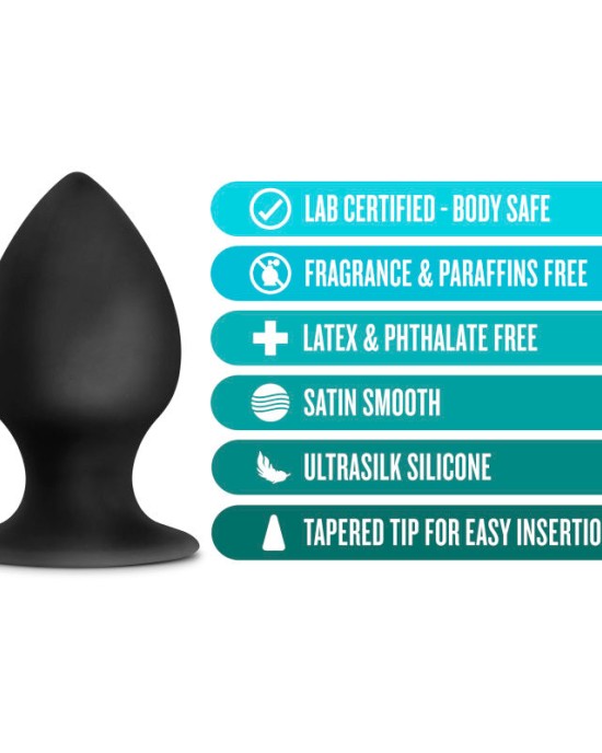 Anal Adventures Platinum Medium Black Stout Butt Plug