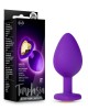 Temptasia Bling Medium Purple Butt Plug with Heart Jewel