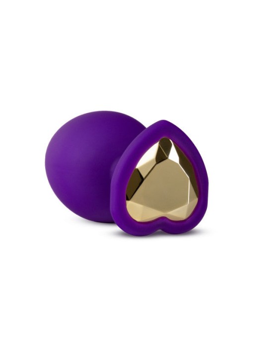 Temptasia Bling Medium Purple Butt Plug with Heart Jewel