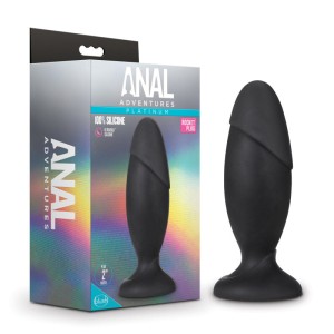 Anal Adventures Platinum Black Rocket Butt Plug