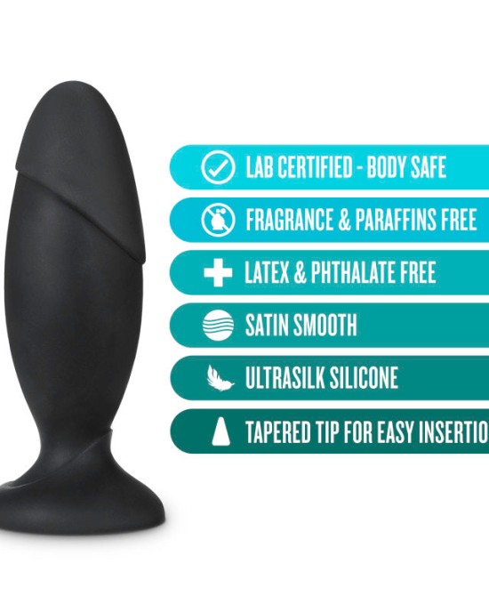 Anal Adventures Platinum Black Rocket Butt Plug