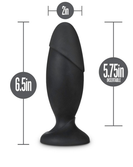 Anal Adventures Platinum Black Rocket Butt Plug