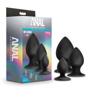 Anal Adventures Platinum Black Stout Plug Kit