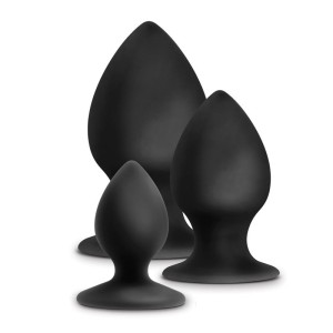 Anal Adventures Platinum Black Stout Plug Kit