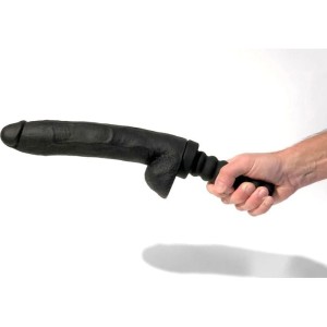 Boneyard Cock 10 inch Dong with Suction Cup & Handle - Black