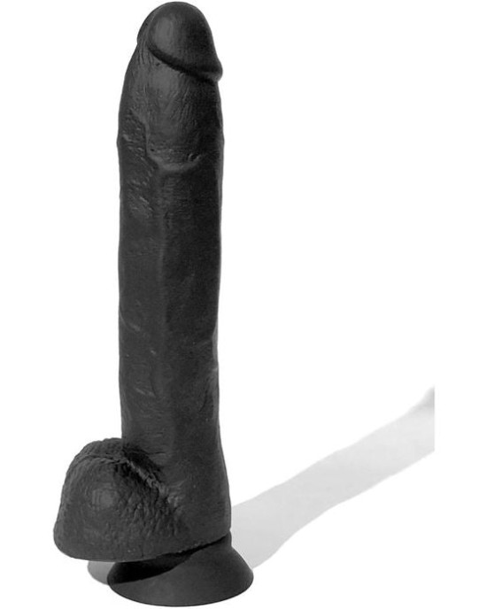 Boneyard Cock 10 inch Dong with Suction Cup & Handle - Black