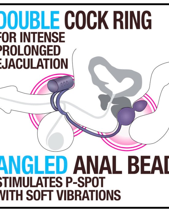 Anal Adventures Platinum Black Butt Plug & Vibrating C-Ring