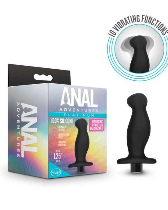 Anal Adventures Platinum Vibrating Black Prostate Massager 02