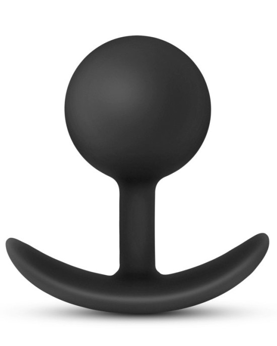 Anal Adventures Platinum Black Vibra Plug with Internal Weight