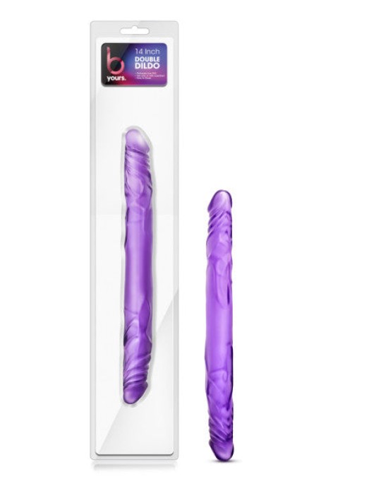 B Yours 14 Inch Double Dildo - Purple