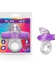 Play With Me Bull Vibrating C-Ring - Clear/Purple