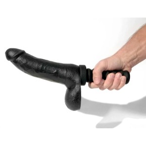 Boneyard Cock 8 inch Dong with Handle - Black