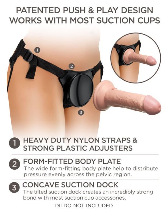 King Cock Elite Beginner's Body Dock Strap-On Black Harness