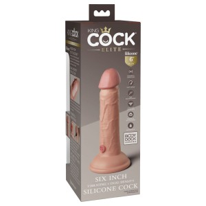 King Cock Elite 6 Inch Flesh Vibrating Dual Density Cock