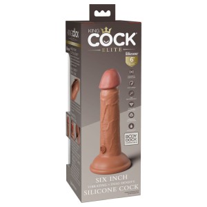 King Cock Elite 6 Inch Tan Vibrating Dual Density Cock