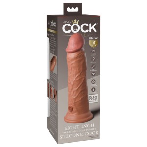 King Cock Elite 8 Inch Tan Vibrating Dual Density Cock