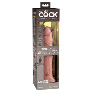 King Cock Elite 9 Inch Flesh Vibrating Dual Density Cock with Remote