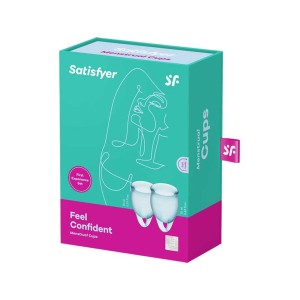 Satisfyer Feel Confident - Light Blue Silicone Menstrual Cups - Set of 2