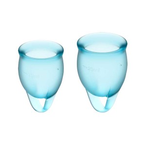 Satisfyer Feel Confident - Light Blue Silicone Menstrual Cups - Set of 2