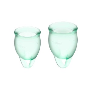 Satisfyer Feel Confident - Light Green - Silicone Menstrual Cups - Set of 2