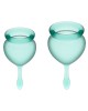 Satisfyer Feel Good - Dark Green Silicone Menstrual Cups - Set of 2