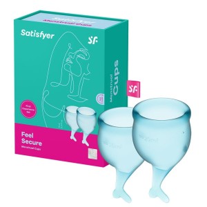 Satisfyer Feel Secure Light Blue Menstrual Cups - Set of 2