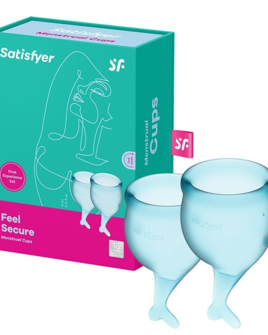 Satisfyer Feel Secure Light Blue Menstrual Cups - Set of 2