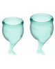 Satisfyer Feel Secure - Dark Green Silicone Menstrual Cups - Set of 2