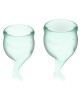 Satisfyer Feel Secure - Light Green - Silicone Menstrual Cups - Set of 2