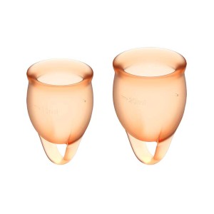 Satisfyer Feel Confident - Orange Silicone Menstrual Cups - Set of 2