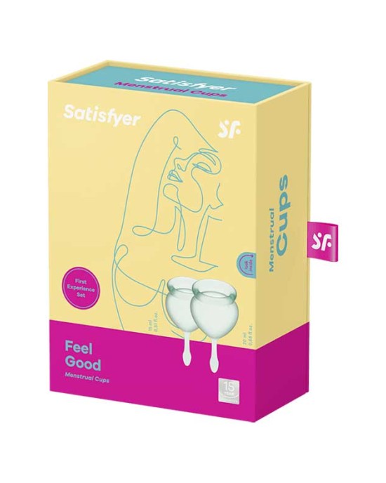 Satisfyer Feel Good - Light Green Silicone Menstrual Cups - Set of 2