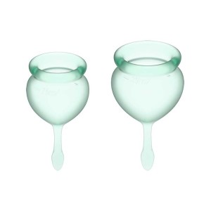 Satisfyer Feel Good - Light Green Silicone Menstrual Cups - Set of 2