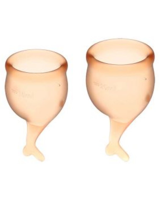 Satisfyer Feel Secure Menstrual Cups - Orange - Set of 2