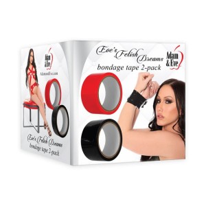 Adam & Eve Fetish Dreams Bondage Tape 2-Pack - Black & Red - 20mtrs