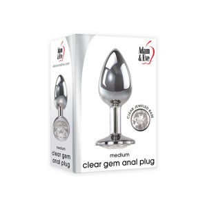 Adam & Eve Clear Gem Anal Plug - Medium