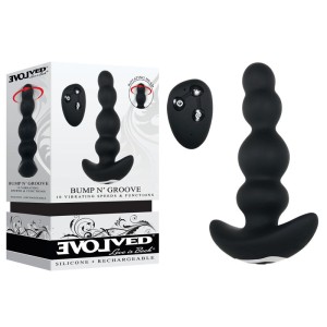 Evolved Bump N Groove - Black - Butt Plug with Wireless Remote