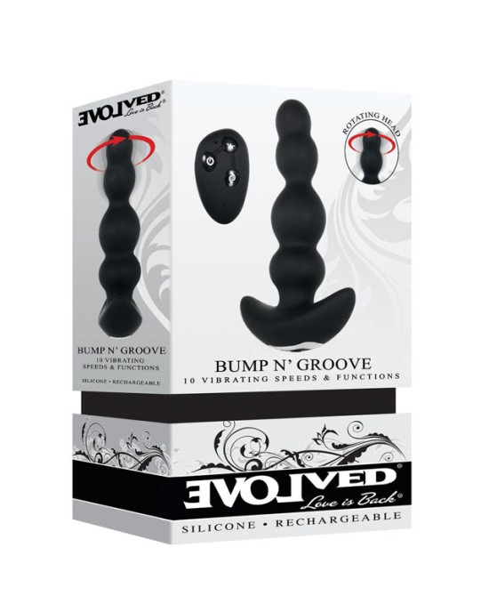 Evolved Bump N Groove - Black - Butt Plug with Wireless Remote