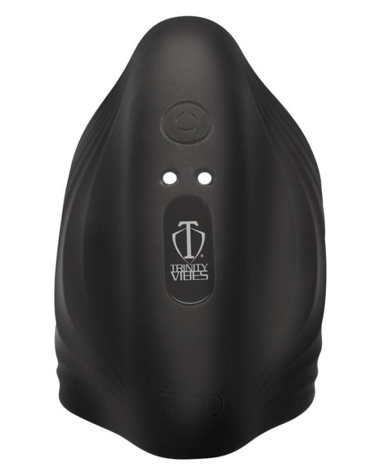 Trinity 10X Pleasure Stroke - Black - Vibrating Masturbator Sleeve