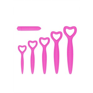 Ouch! Silicone Vaginal Dilator Set - Pink - Vibrating - Set of 5 Sizes